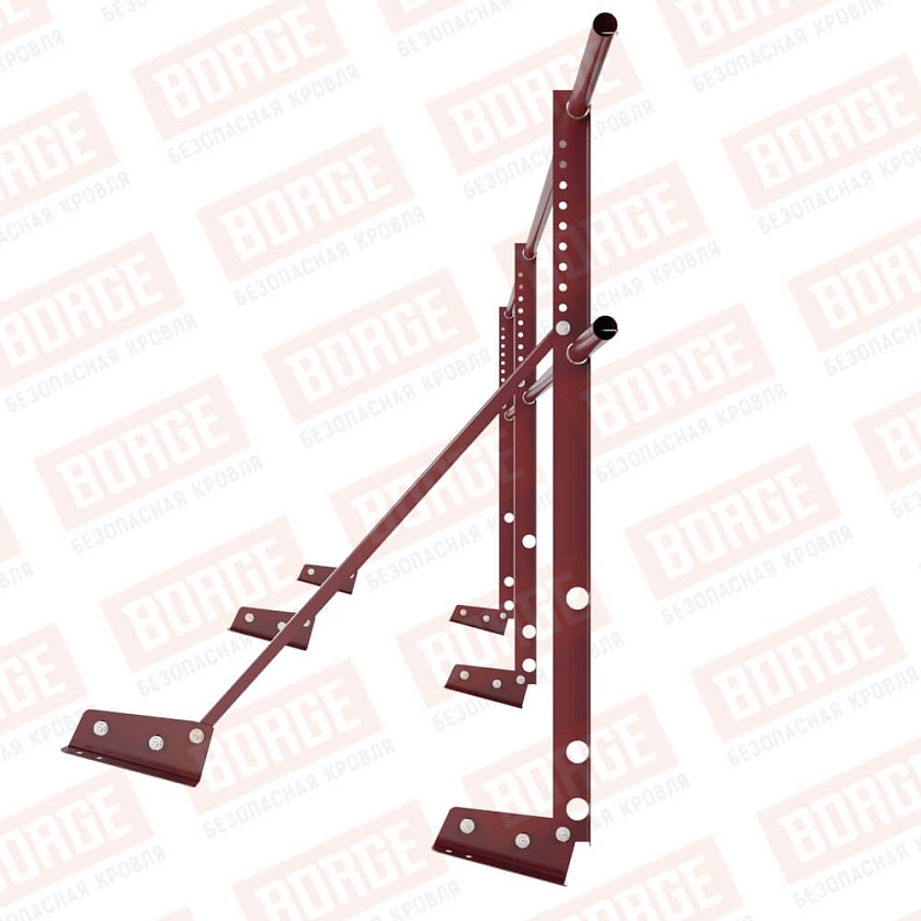 Ограждение декоративное NewLine H-90см, 3м, для фальцевой кровли, красное вино (RAL 3005)