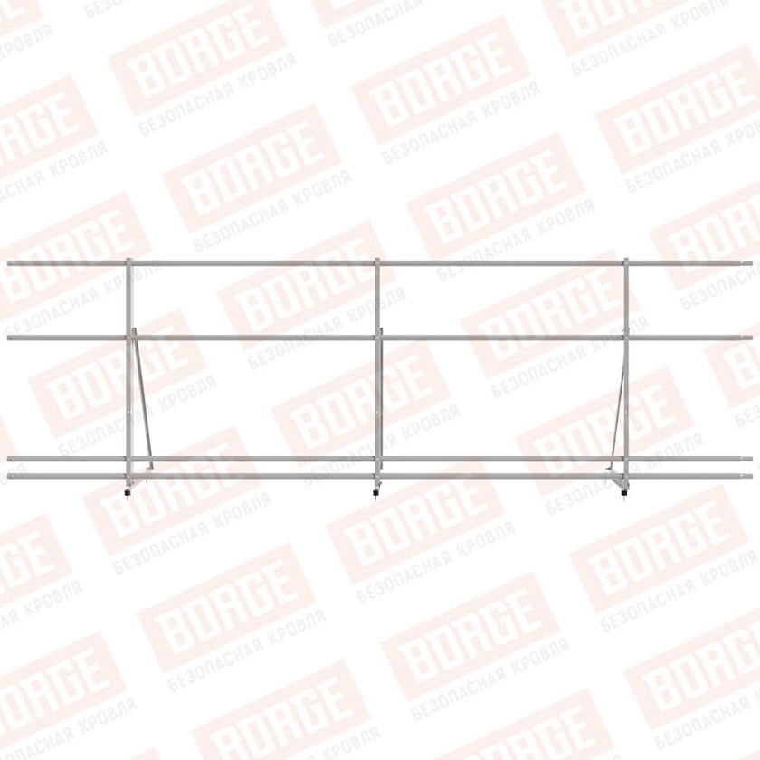 Ограждение декоративное NewLine H-90см, 3м, сигнально-серый (RAL 7004), с двумя доп. трубами