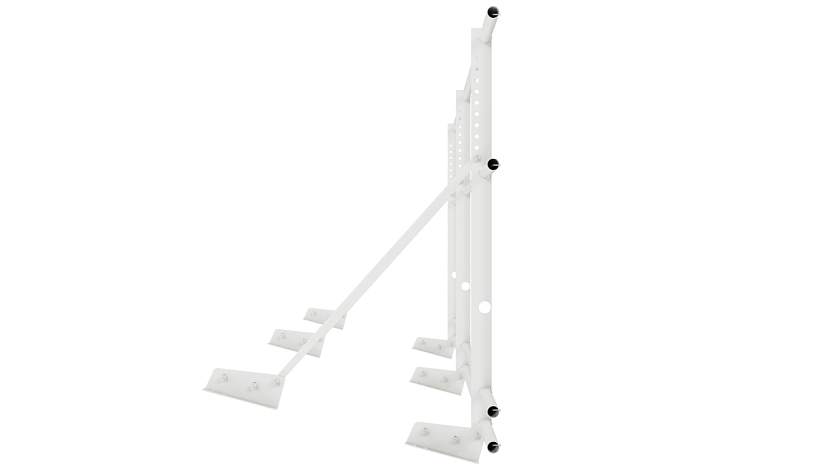 Ограждение кровельное NewLine H-90см, 3м, для фальц. кров., сигнально-белый (RAL 9003), с двумя доп. трубами