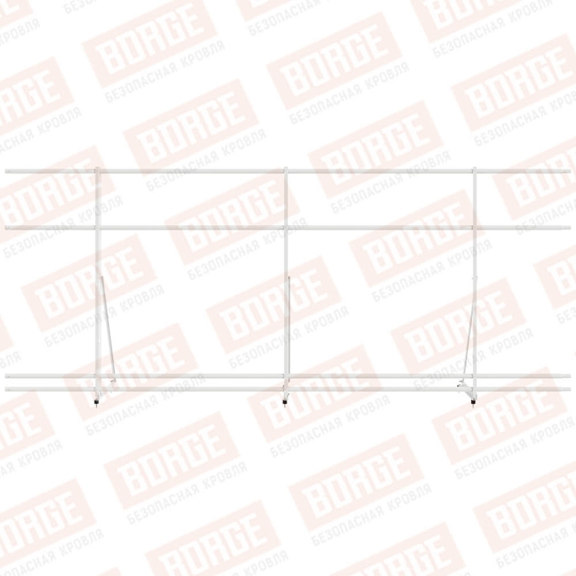 Ограждение декоративное NewLine H-120см, 3м, сигнально-белый (RAL 9003), с двумя доп. трубами