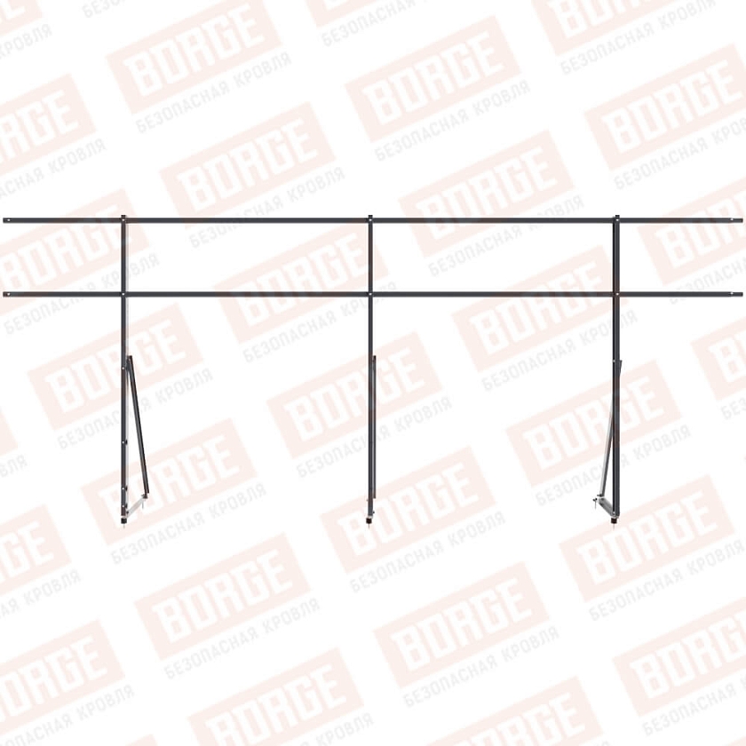 Ограждение кровельное Русский Рубеж H-120см, 3м, серый графит (RAL 7024)