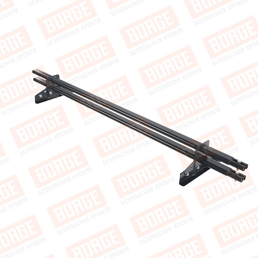 Снегозадержатель трубчатый BORGE 1,5м, 2 опоры, для фальцевой кровли, антрацитово-серый (RAL 7016)