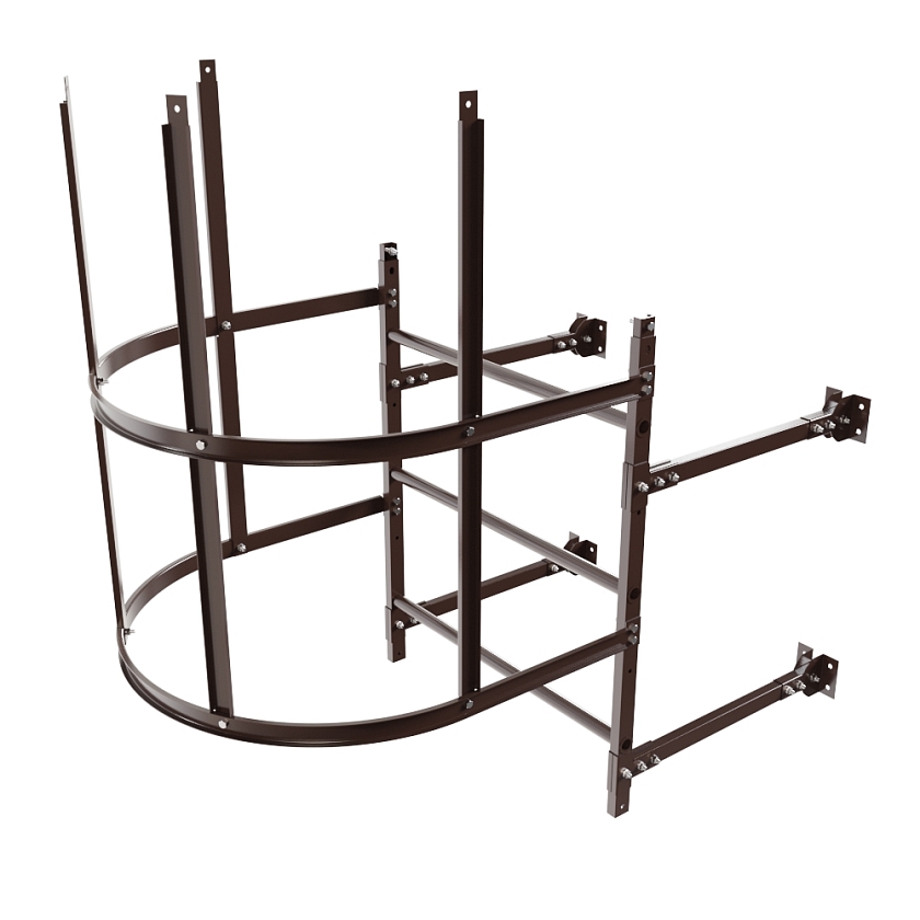 Лестница пожарная П1-2 BORGE, Н-1м, W-0.8м, оцинк., коричневый шоколад (RAL 8017)