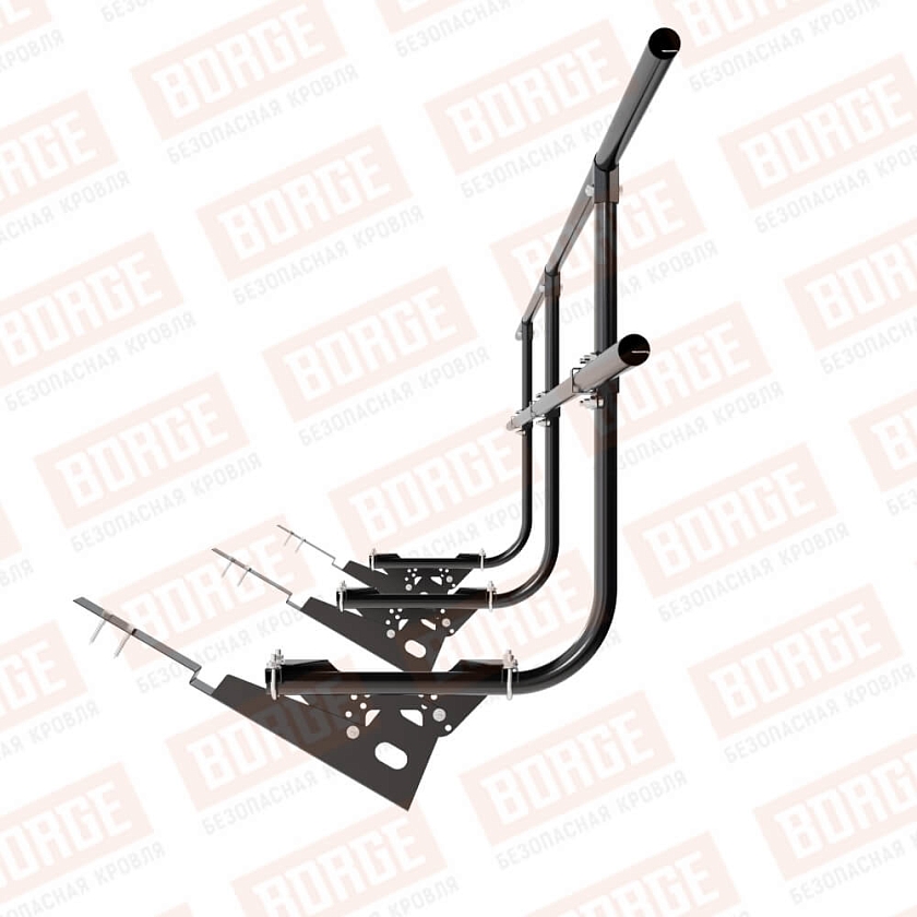 Ограждение кровельное BORGE H-90см, 3м, для композитной черепицы, чёрный (RAL 9005)