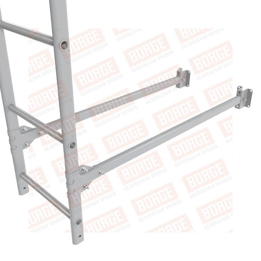 Комплект лестница фасадная BORGE (нижняя секция), 1,8м, сигнально-серый (RAL 7004)