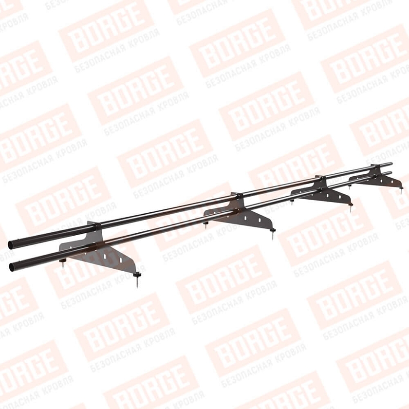 Снегозадержатель трубчатый NewLine 3м, D-25мм, 4 опоры, серо-коричневый (RAL 8019)