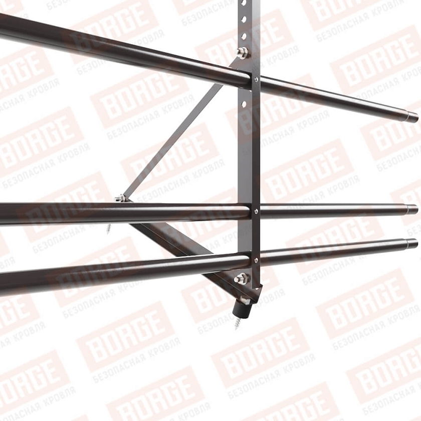 Ограждение декоративное NewLine H-60см, 3м, cеро-коричневый (RR 32), с двумя доп. трубами