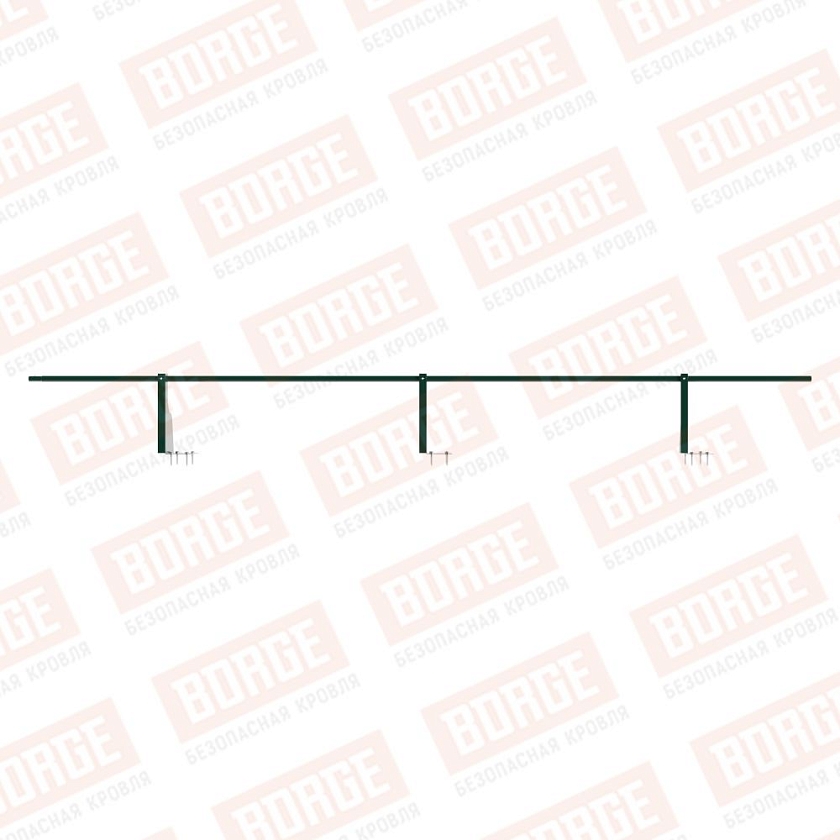 Ограждение плоских кровель Русский Рубеж Н-30, 3м, верхнее крепление, зеленый мох (RAL 6005)