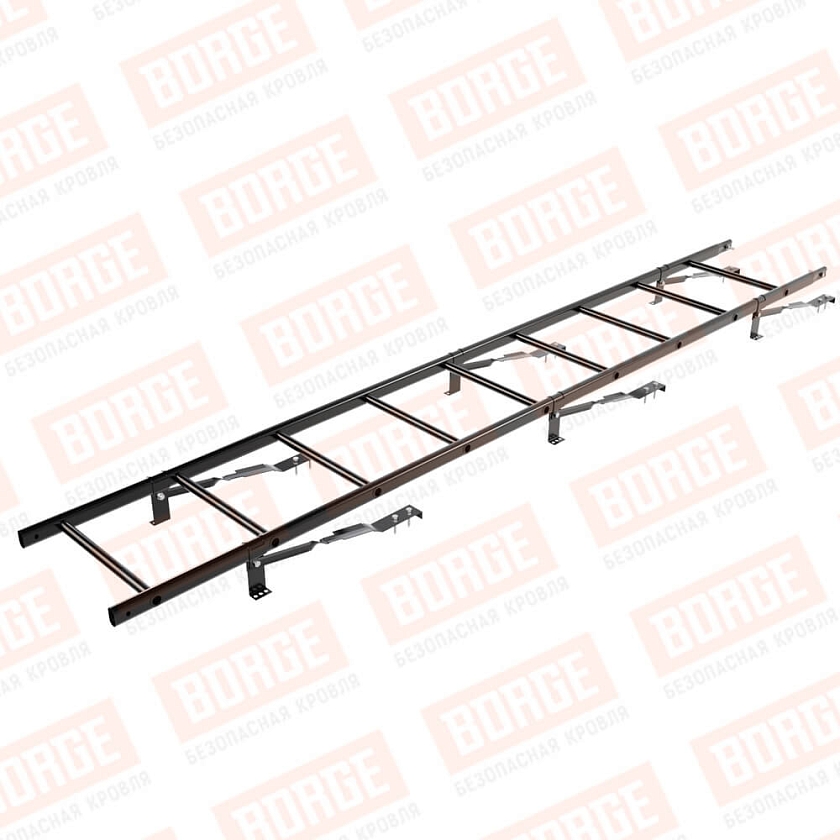 Комплект лестница кровельная BORGE 2,7м, для штучной черепицы, чёрный (RAL 9005)