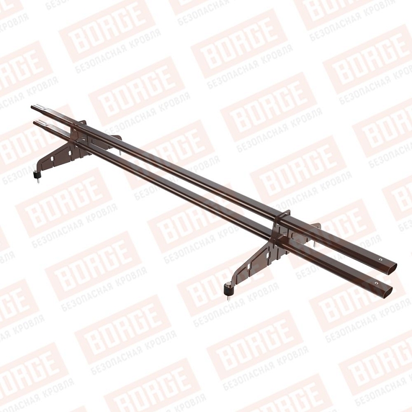 Снегозадержатель трубчатый Русский Рубеж 20х40мм, 1,5м, 2 опоры, окрашенный (NL-807)