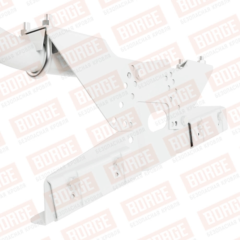 Ограждение кровельное BORGE H-90см, 3м, для фальцевой кровли, сигнально-белый (RAL 9003)