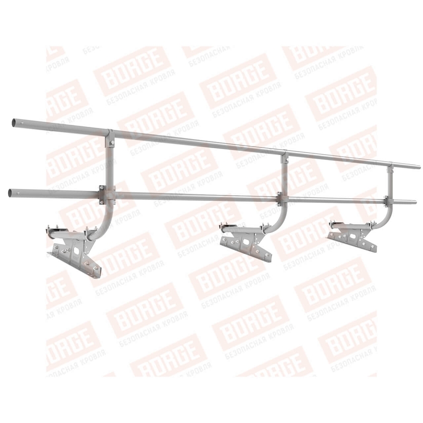 Ограждение кровельное BORGE H-60см, 3м, для фальцевой кровли, сигнально-серый (RAL 7004)