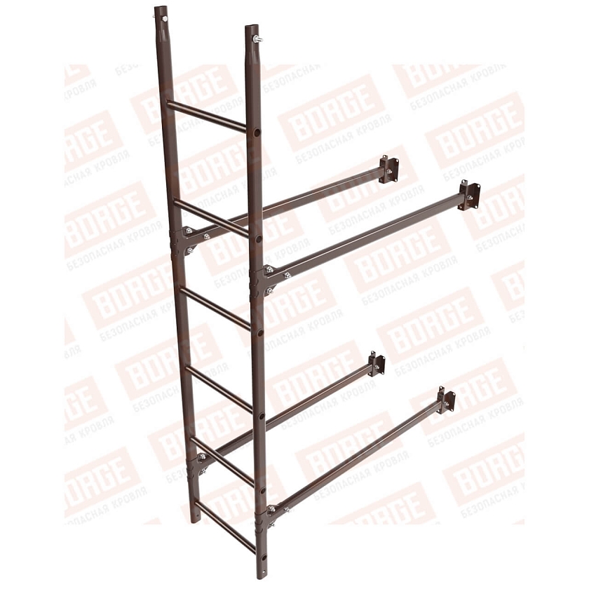 Комплект лестница фасадная BORGE (нижняя секция), 1,8м, окрашенный (NL-807)