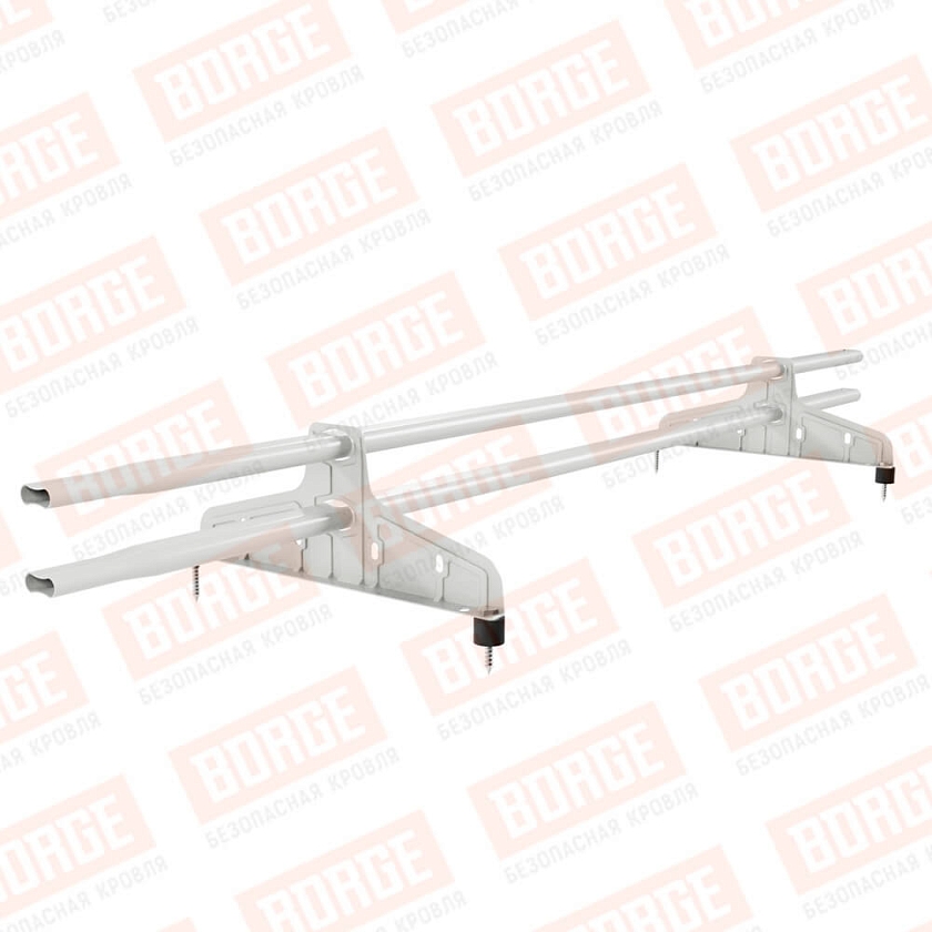 Снегозадержатель трубчатый Русский Рубеж 20х40мм, 1,5м, 2 опоры, сигнально-белый (RAL 9003)