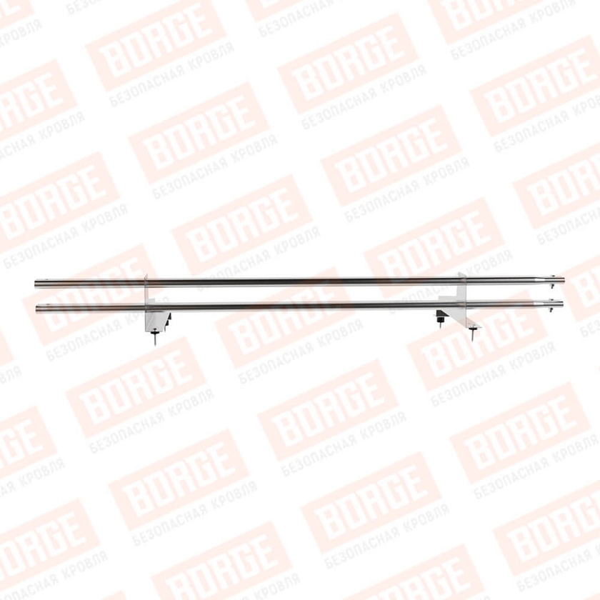 Снегозадержатель трубчатый Русский Рубеж 1,5м, 2 опоры, для МЧ с выс. ступ., цинк, 350мм 