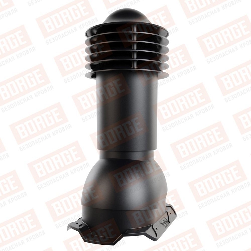 Труба вентиляционная Viotto, для профнастила С20, d-110мм, h-550мм, утепленная, чёрный (RAL 9005)