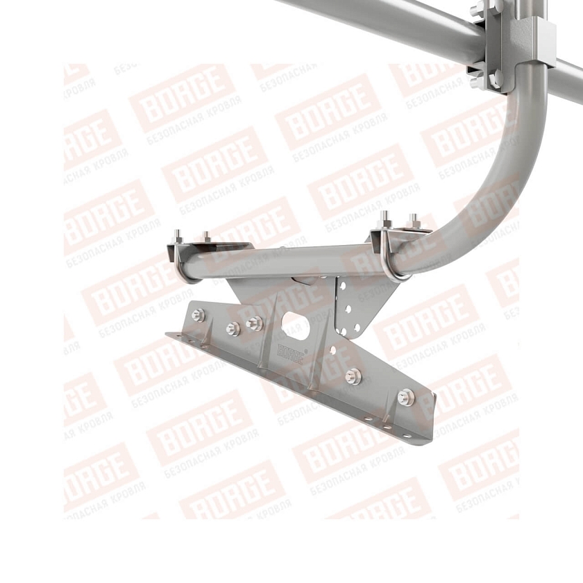 Ограждение кровельное BORGE H-60см, 3м, для фальцевой кровли, бело-алюминиевый (RAL 9006)