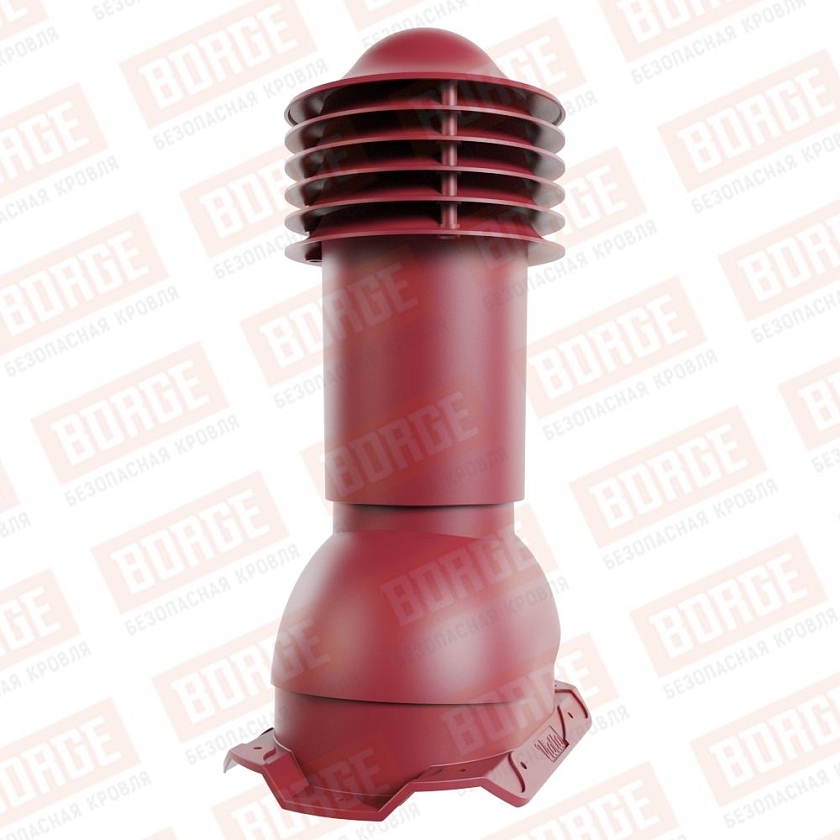 Труба вентиляционная Viotto, для профнастила С20, d-110мм, h-550мм, утепленная, красное вино (RAL 3005)