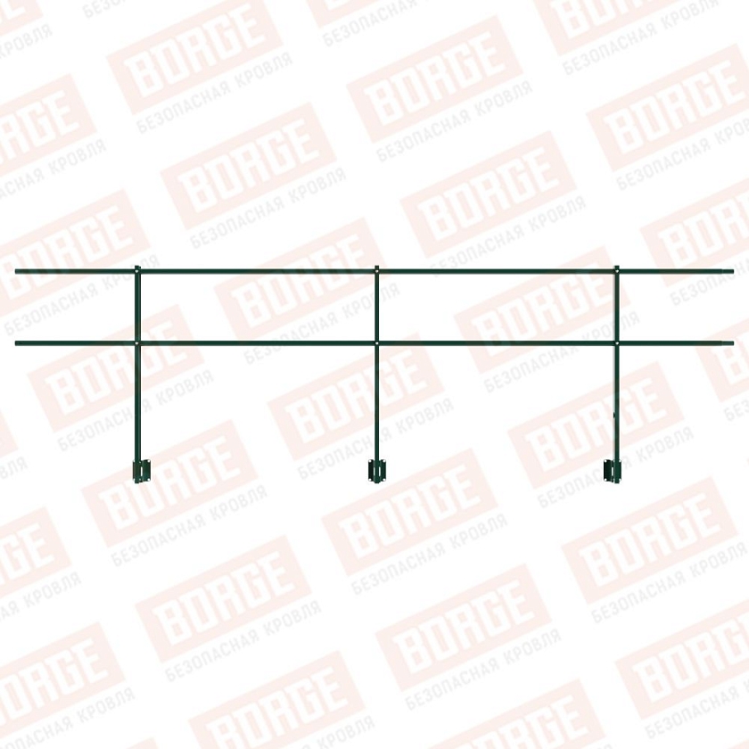 Ограждение парапетное NewLine H-90см, 3м, зеленый мох (RAL 6005)