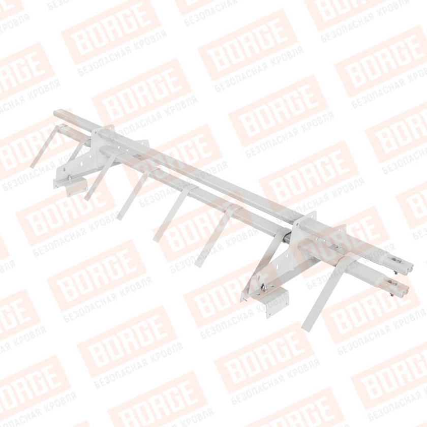 Снегозадержатель трубчатый BORGE 1,5м, 2 опоры, для профнастила Н-114, сигнально-белый (RAL 9003)