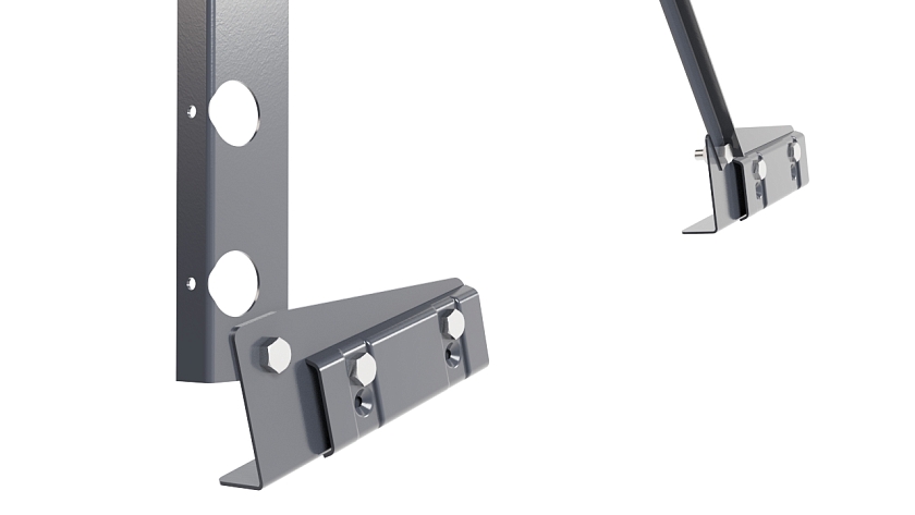 Ограждение кровельное NewLine H-120см, 3м, для фальцевой кровли, серый графит (RAL 7024)