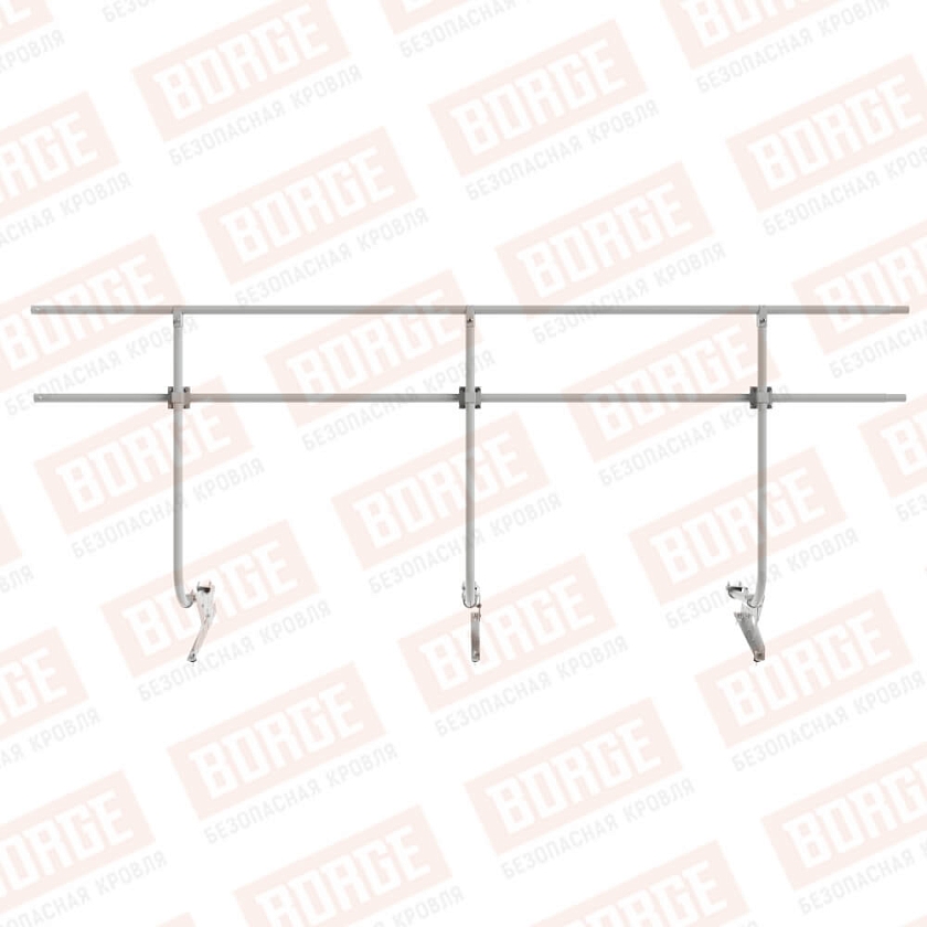 Ограждение кровельное BORGE H-120см, 3м, бело-алюминиевый (RAL 9006)