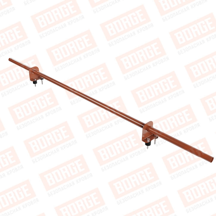 Снегозадержатель однотрубчатый NewLine 1,5м, D-25мм, 2 опоры, терракотовый (RAL 8004)