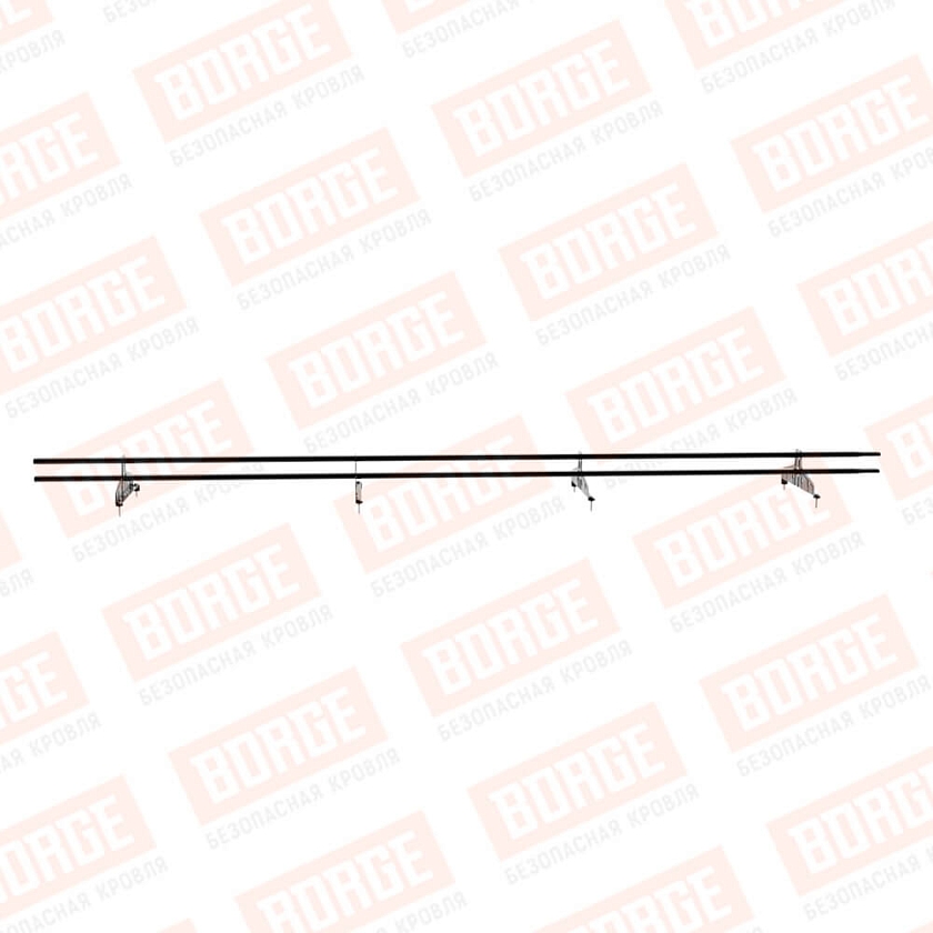 Снегозадержатель трубчатый Русский Рубеж 20х40мм, 3м, 4 опоры, чёрный (RAL 9005)