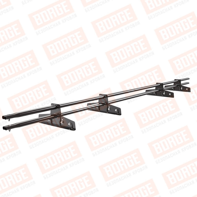 Снегозадержатель трубчатый Русский Рубеж 25х45мм, 3м, 4 опоры, для фальц. кровли, окрашенный (NL-805)