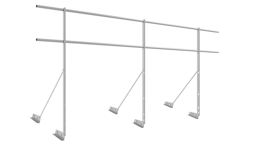 Ограждение кровельное NewLine H-120см, 3м, для фальцевой кровли, сигнально-серый (RAL 7004)