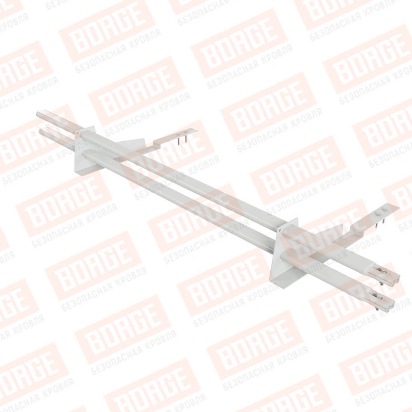Снегозадержатель трубчатый BORGE 1,5м, 2 опоры, для композит. черепицы, сигнально-белый (RAL 9003)