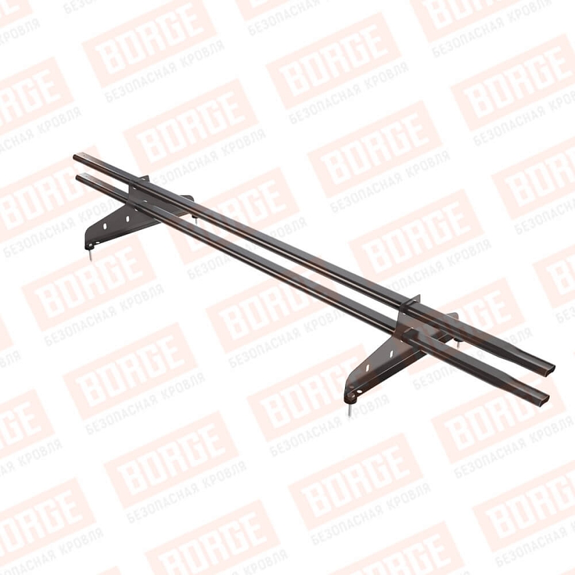 Снегозадержатель трубчатый NewLine 1,5м, 20x40мм, 2 опоры, серо-коричневый (RAL 8019)