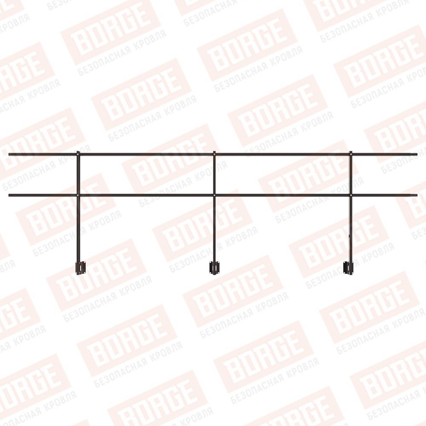 Ограждение парапетное NewLine H-90см, 3м, серо-коричневый (RR 32)