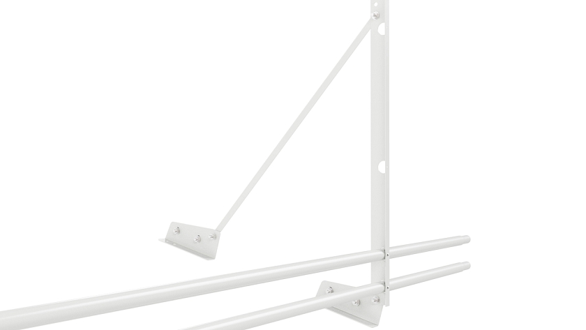 Ограждение кровельное NewLine H-120см, 3м, для фальц. кров., сигнально-белый (RAL 9003), с двумя доп. трубами