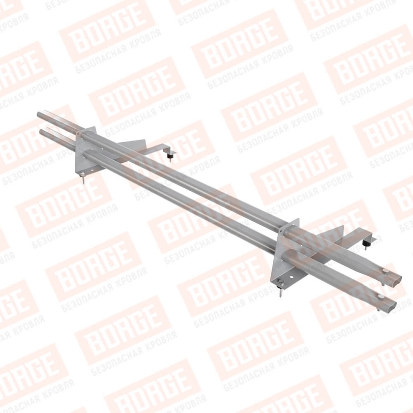 Снегозадержатель трубчатый Русский Рубеж 1,5м, 2 опоры, для МЧ с выс. ступ., сигнально-серый (RAL 7004), 400мм