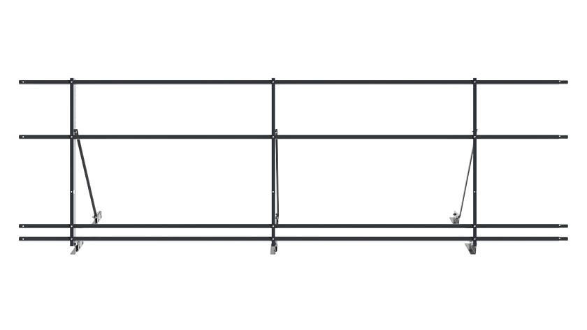 Ограждение кровельное NewLine H-90см, 3м, для фальц. кров., антрацитово-серый (RAL 7016), с двумя доп. трубами