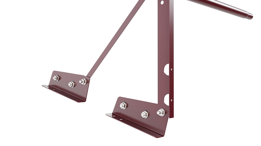 Ограждение кровельное NewLine H-60см, 3м, для фальцевой кровли, красное вино (RAL 3005)