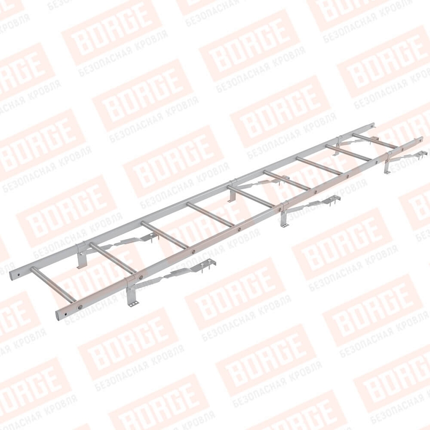 Комплект лестница кровельная BORGE 2,7м, для штучной черепицы, сигнально-серый (RAL 7004)