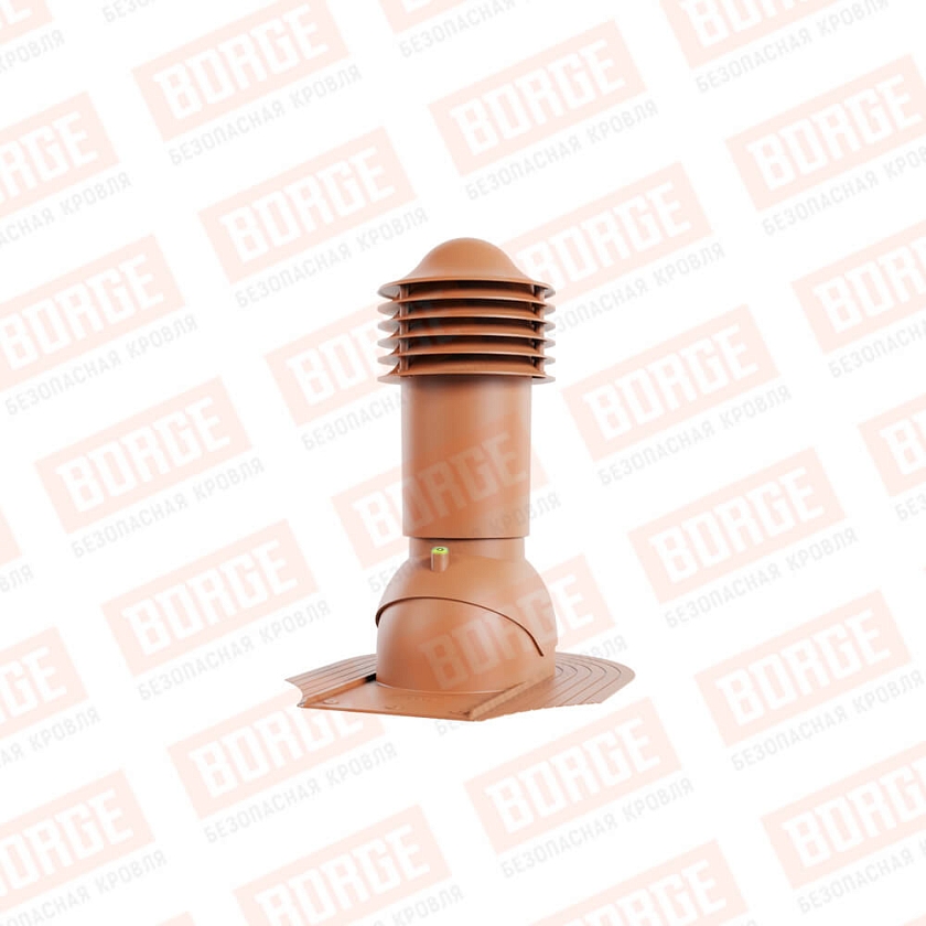 Труба вентиляционная Viotto, для мягкой кровли при монтаже, d-110мм, h-550мм, утепленная, терракотовый (RAL 8004)
