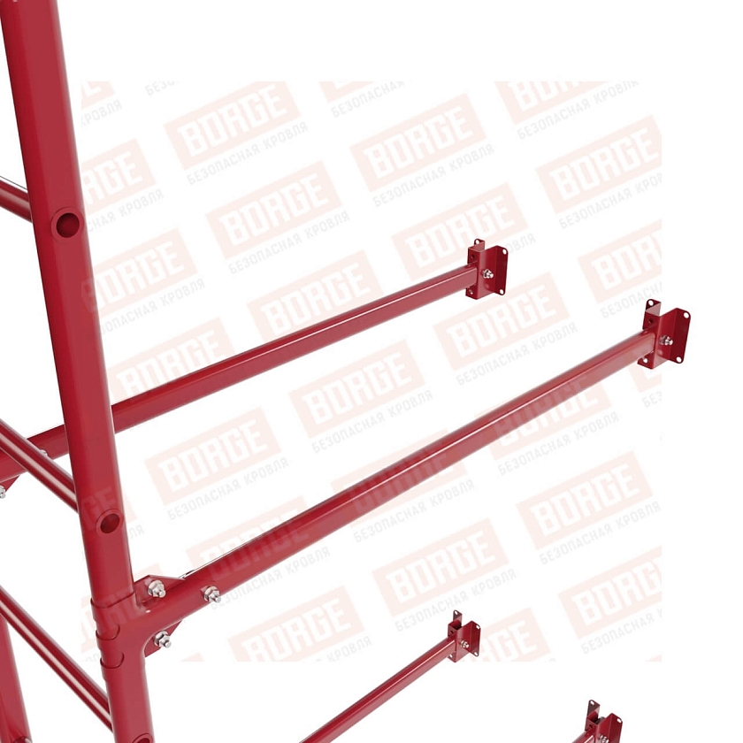 Комплект лестница фасадная BORGE (нижняя секция), 1,8м, рубиново-красный (RAL 3003)