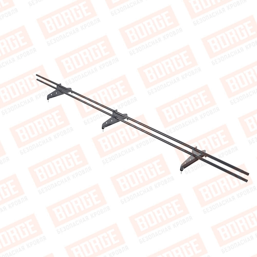 Снегозадержатель трубчатый NewLine 3м, D-25мм, 3 опоры, серый графит (RAL 7024)