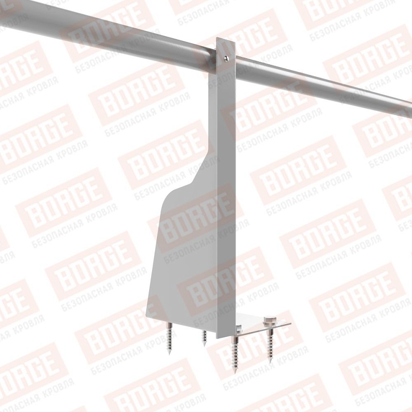 Ограждение плоских кровель Русский Рубеж Н-30, 3м, верхнее крепление, сигнально-серый (RAL 7004)