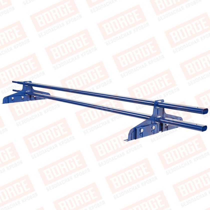 Снегозадержатель трубчатый Русский Рубеж 20х40мм, 1,5м, 2 опоры, для фальц. кровли, сигнально-синий (RAL 5005)