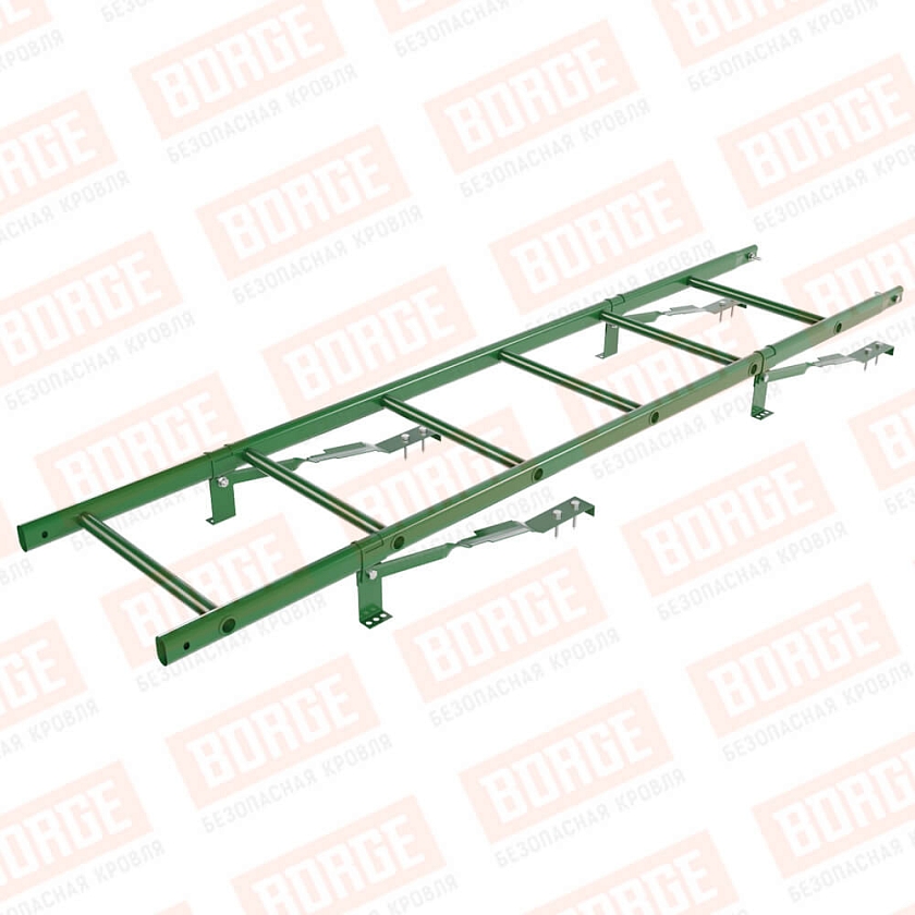 Комплект лестница кровельная BORGE 1,8м, для штучной черепицы, лиственно-зеленый (RAL 6002)