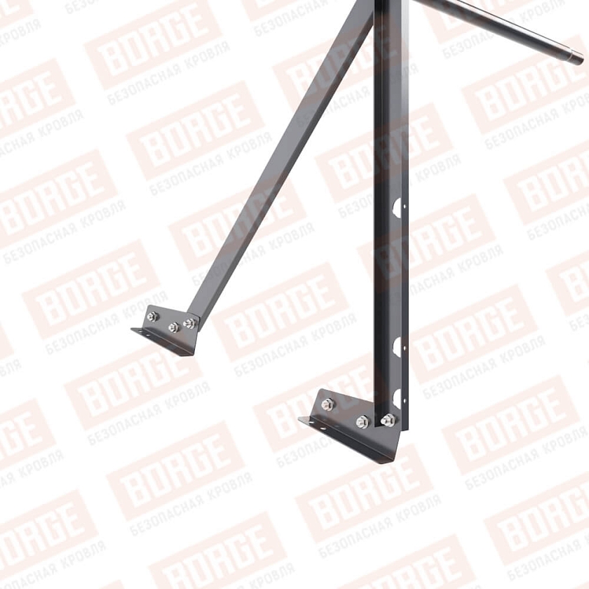 Ограждение кровельное Русский Рубеж H-90см, 3м, для фальцевой кровли, серый графит (RAL 7024)