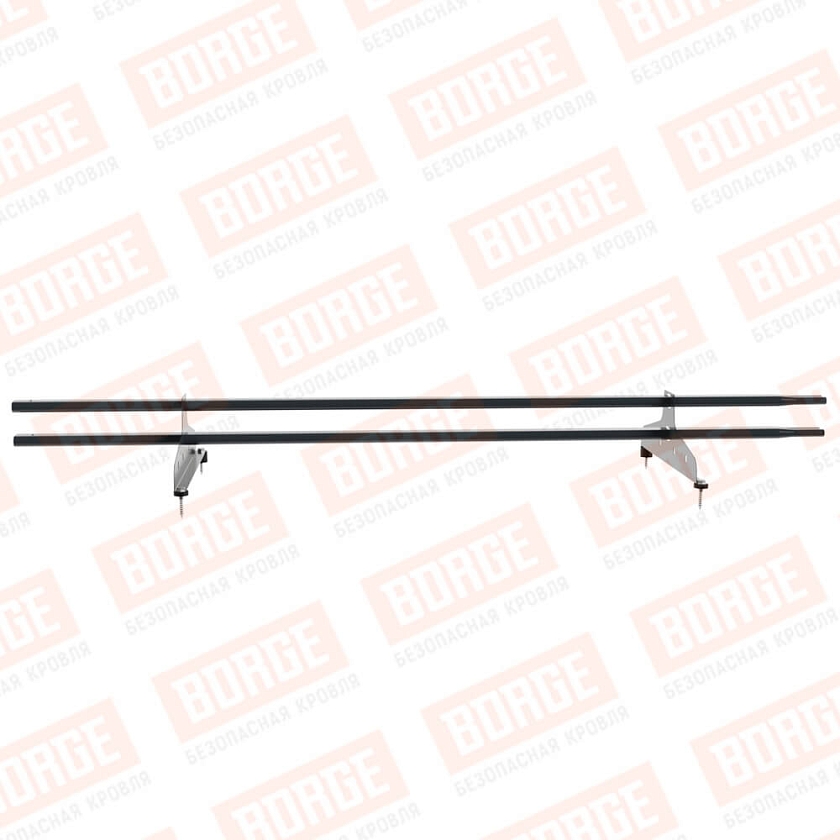 Снегозадержатель трубчатый NewLine 1,5м, 20x40мм, 2 опоры, антрацитово-серый (RAL 7016)