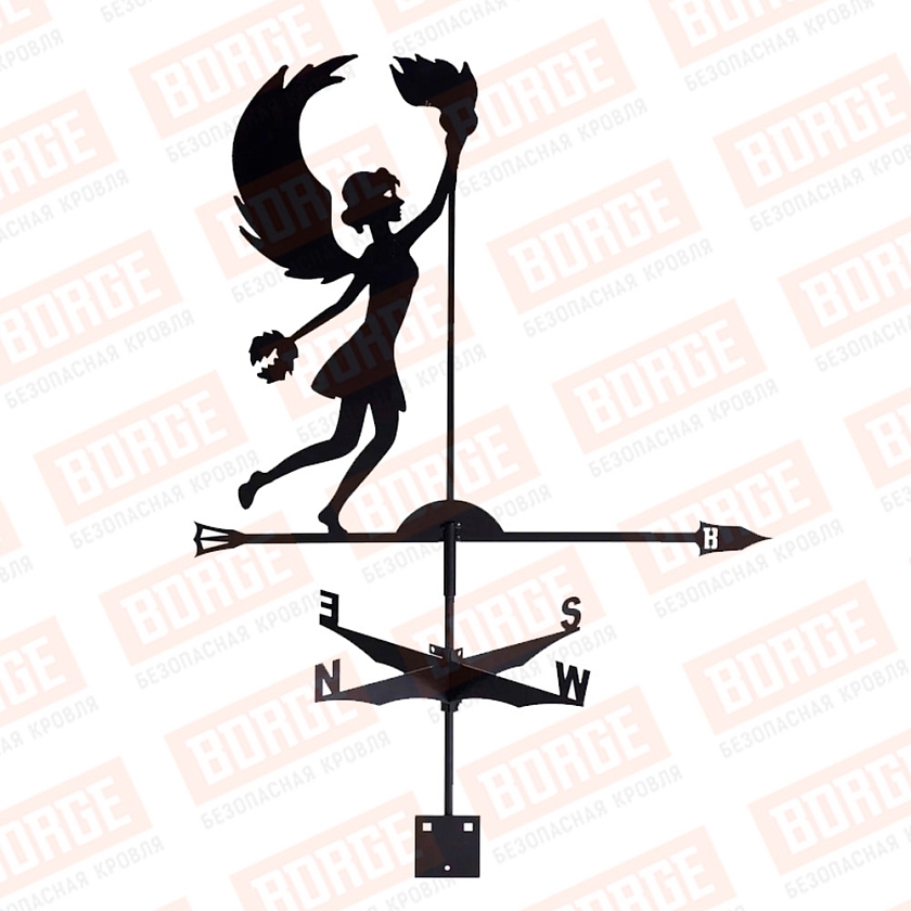 Флюгер BORGE Ника, 700х600мм, чёрный (RAL 9005 matt)