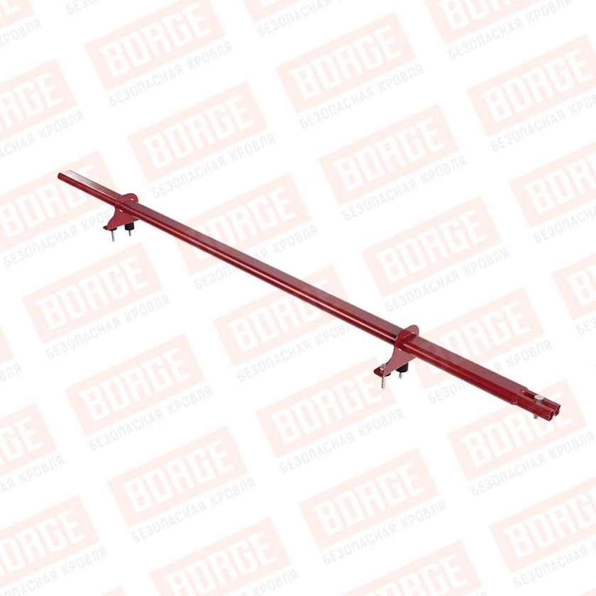 Снегозадержатель однотрубчатый BORGE 1,5м, 2 опоры, рубиново-красный (RAL 3003)
