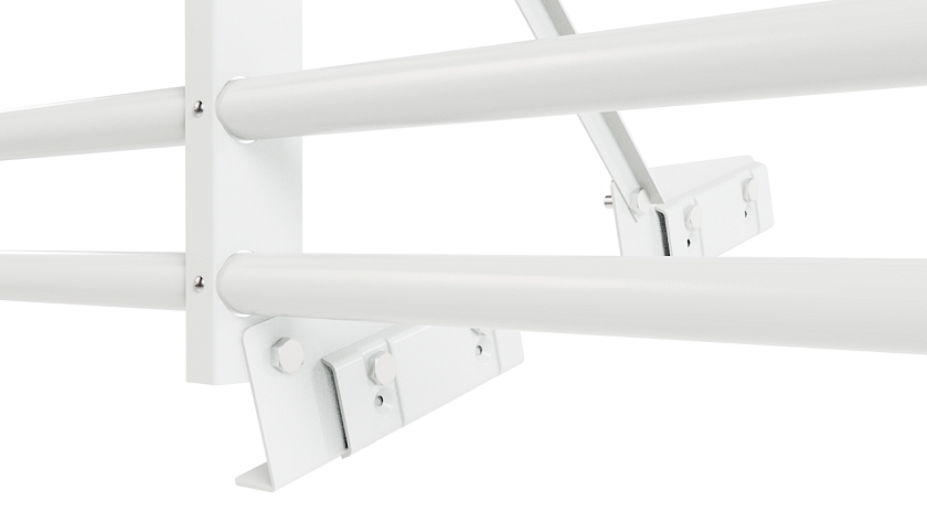 Ограждение кровельное NewLine H-60см, 3м, для фальц. кров., сигнально-белый (RAL 9003), с двумя доп. трубами