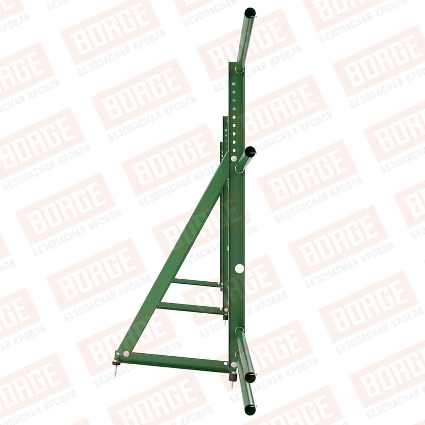 Ограждение кровельное Русский Рубеж H-90см, 3м, лиственно-зеленый (RAL 6002), с двумя доп. трубами